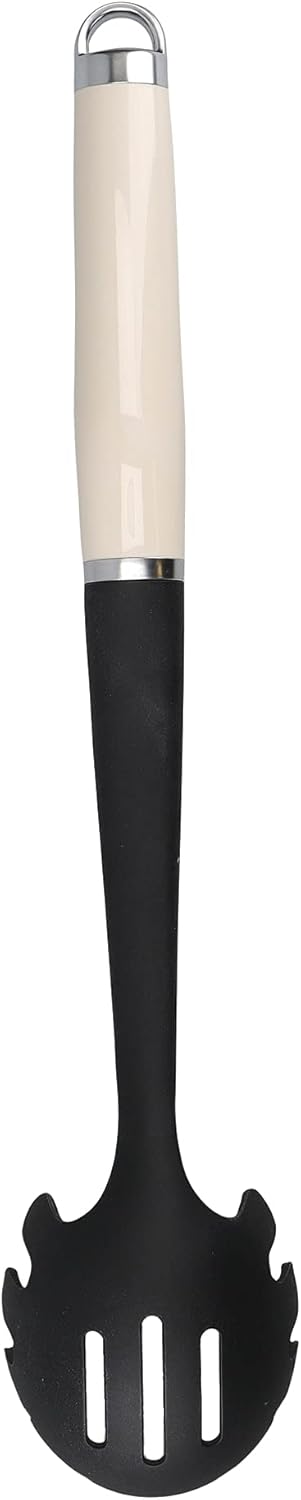 KitchenAid Pasta-Servierlöffel, Hitzeresistent, Antihaftbeschichtung, Spaghettilöffel – Almond Creme